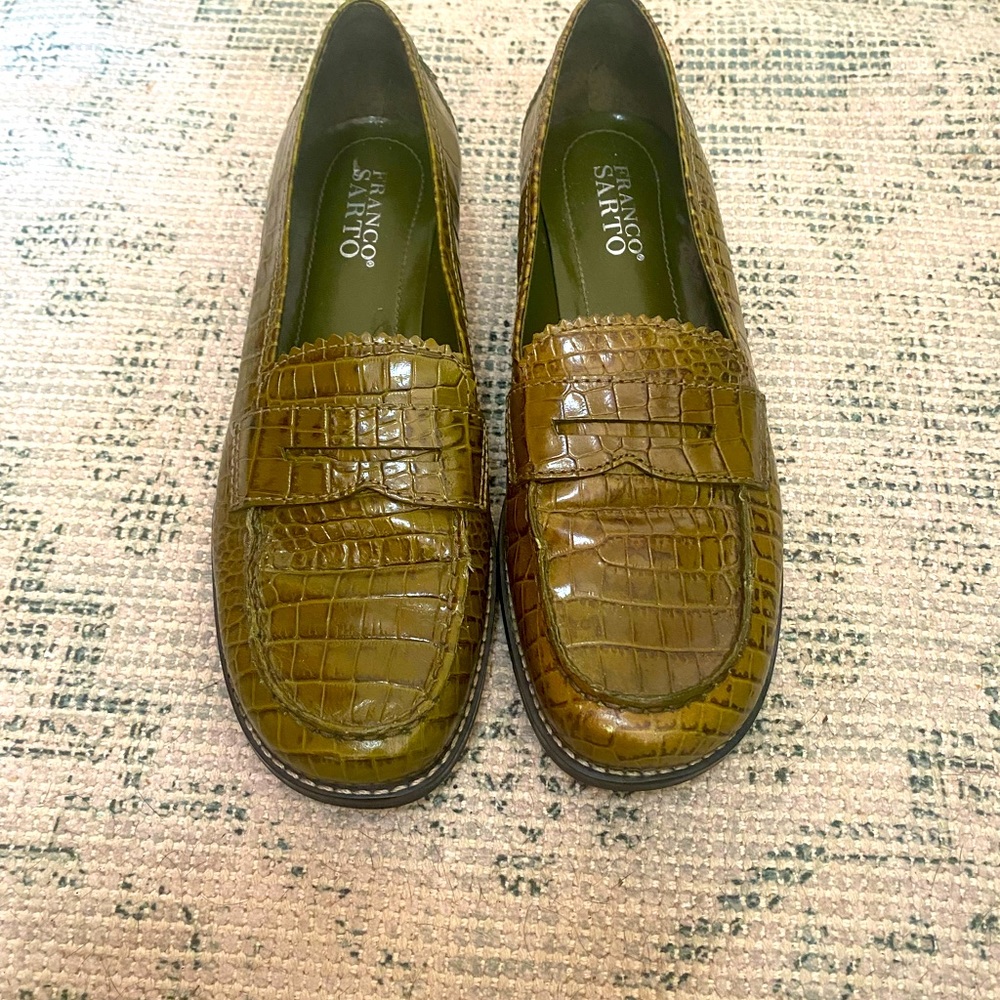 Faux Croc leather loafers